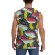 thumbnail image 4 of Fotbe Green Mushroom Men's Camiseta sin Mangas Estampada para Hombres, Playera Casual para Gimnasio, Entrenamiento, Playa-Large, 4 of 7