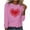 Pink, variant on Lenpel Valentine's Day shirts for women casual crew neck long sleeve printed tunic tee tops spring fall blouses
