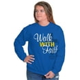thumbnail image 3 of Walk With Faith Christian Cross Women Crewneck Sweatshirt Brisco Brands S, 3 of 6