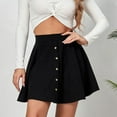 thumbnail image 2 of EDFBUYKRS Female Skirts Maxi Skirts for Women Fall 2026 2023 Women's Solid Corduroy Autumn Winter Skirt Fashion Button High Waist Umbrella Skirt for Women, 2 of 5