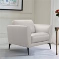 thumbnail image 2 of Natural Greige Chaise d'Appoint en Cuir en Gris Colombe, 2 of 5