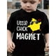 thumbnail image 1 of Boys' "Little Chick Magnet" Easter T-Shirt - Black Casual Knit with Fun Fashion Glasses Chicken Print, Round Neck, Machine Washable, Spring/Summer Youngsters' Top, 1 of 7