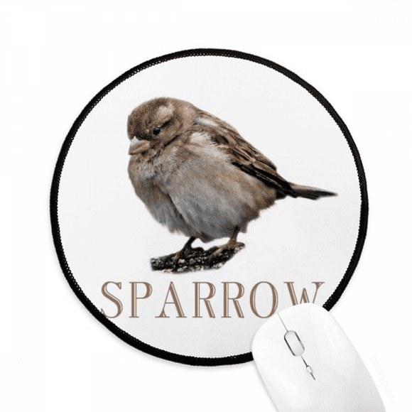 Food Jump Sparrow Birds Art Deco Fashion Mouse Pad Desktop Office Round Mat for Computer
