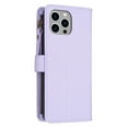thumbnail image 3 of for iPhone 12 Pro / iPhone 12 6.1" Zipper Wallet Case with Wrist Hand Strap & Card Slots Holder, Business PU Leather Shockproof Flip Kickstand Purse Protective Cover Case, Purple, 3 of 9