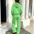 thumbnail image 3 of Gaxelrn Girls Mint Green Fleece Sweatsuit, Hooded Pullover & Wide Leg Pants, 2-Piece Set for 5-14,Size 5-6 T, 3 of 6