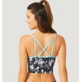thumbnail image 3 of Free Country BLACK/PALE ARUBA Floral Camo V-Neck Croptini Swim Top, US Large, 3 of 4