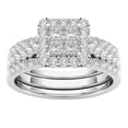 thumbnail image 2 of Wedding Engagement Ring Bridal Set Wedding Ring Sets Couple Rings Gold-plated Inlaid Zircon Ring Classic Jewelry for Wedding Birthday Christmas Thanksgiving Silver Size 6, 2 of 2