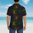 thumbnail image 4 of Zufioo Mardi Gras Carnival Hawaiian Shirt for Men,Beach Shirts Tropical Vacation Shirts,Sleeve Casual Button Down Shirt with Pocket for Travel,Beach,Party,daily,Medium, 4 of 7