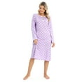 thumbnail image 5 of EFINNY Women's Nightgown Long Sleeve Sleepwear Polka-Dotted Nightdress Soft Pjs Lounger,S-XXL, 5 of 6