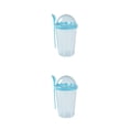 thumbnail image 3 of Injueey Taza de ensalada sin BPA con tapa de rosca y cuchara, yogur de desayuno conveniente y portátil sin olor Cielo azul 500ml 2piezas, 3 of 6