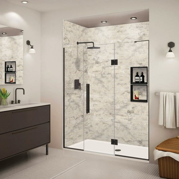 Transolid Ehtf68267610c-T Elizabeth 76" High X 68" Wide Hinged Semi Frameless Shower Door