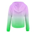 thumbnail image 4 of Brondbend Hoodies for Woman Women Pullover Long Sleeved Drawstring Pocket Button Pullover Print Stylish Loose Tops Lady Vacation Workout Fall Winter Wear Purple, 4 of 5