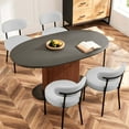 thumbnail image 5 of CONCETTA Set of 4 Mid-Century Modern Dining Chairs, Round Kitchen Chairs with Curved Backrest, Gray, 5 of 6