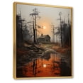 thumbnail image 2 of Designart "Sunset in a Mystic Forest by the River" Landscape & Nature Floater Framed Wall Art Living Room, 2 of 7