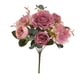 thumbnail image 4 of Flores de peonía artificiales, ramo de flores para novia, adorno verde para San Valentín Rosa oscuro, 4 of 8