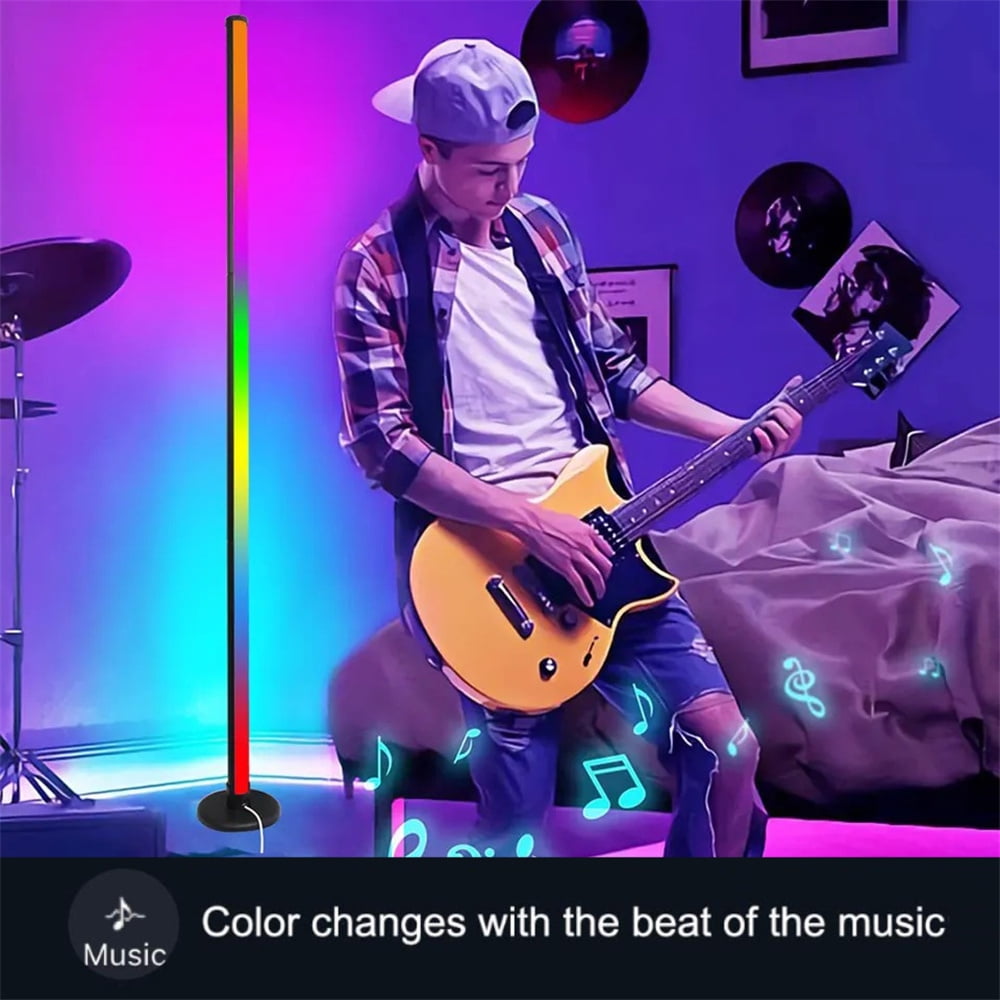 Corner Floor Lamp Works with Alexa, Modern Led Floor Lamp with Remote, Voice & App Control, Music Sync, 3000+ Color Changing, Mood Lighting Smart RGB Floor Lamps for Living Room Bedroom