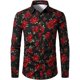 thumbnail image 4 of Nuevas camisas para hombre, manga larga, estampado de flores en 3D, solapa con botones, ropa de verano para hombre, camisetas de moda para fiesta de graduación, cumpleaños y novio, 4 of 5