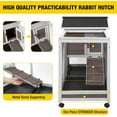 thumbnail image 5 of Aivituvin Rabbit Hutch Wooden Bunny Cage Indoor Outdoor Guinea Pig Cage on Wheels Large, 5 of 7
