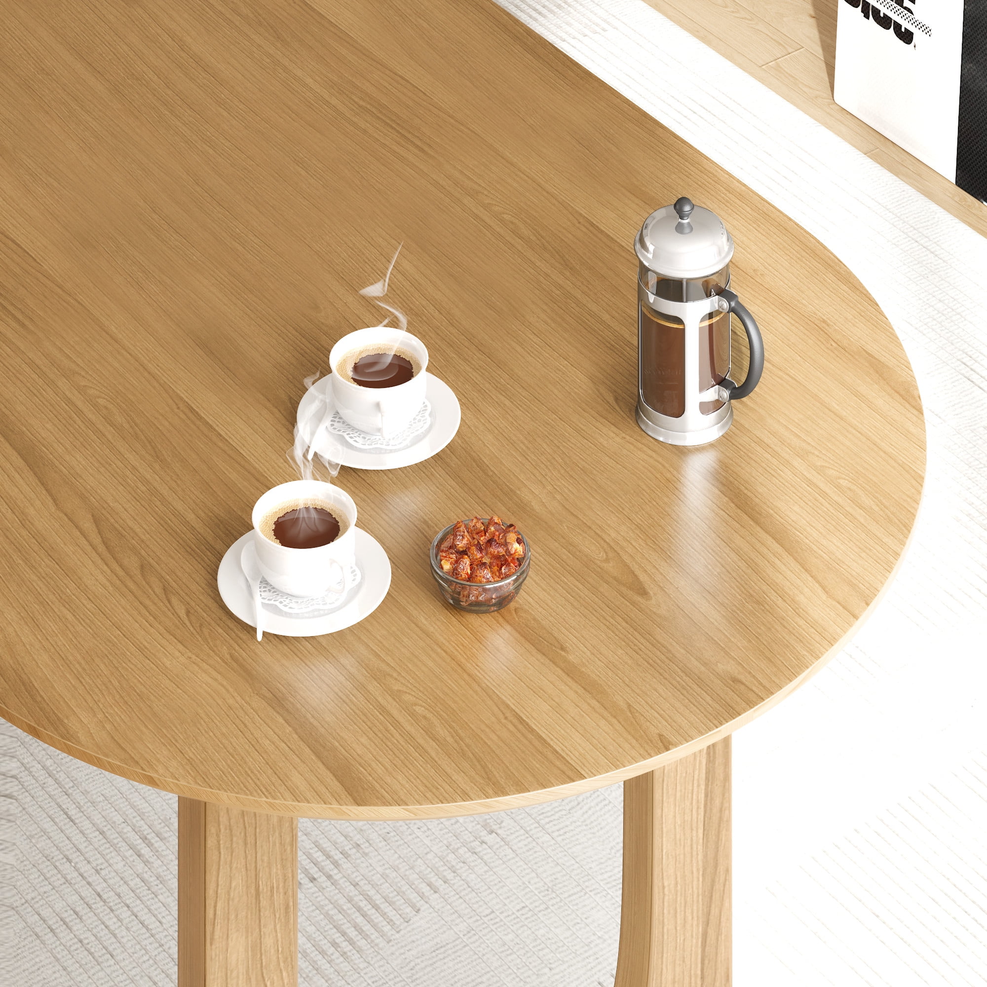 MAYEERTY 31x16 Modern Oval Extendable Dining Table with metal leg,Brown