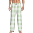 thumbnail image 1 of Balery Pistachio Green Checkboard Pantalones de pijama para hombre, pijama ultraligero, pantalón de descanso-Large, 1 of 6