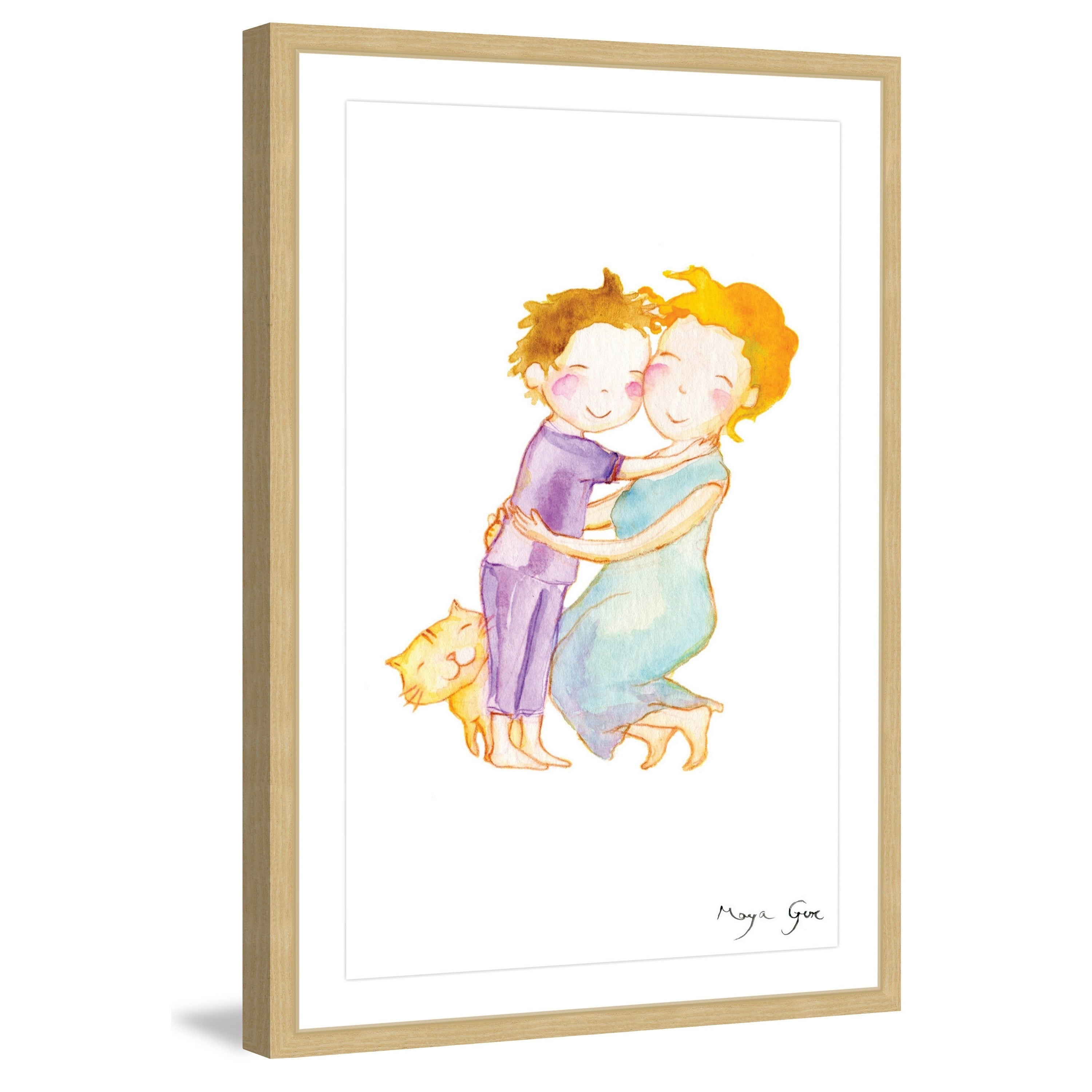 Marmont Hill "Mom Hug" by Maya Gur Framed Painting Print