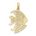 thumbnail image 4 of Diamond2Deal 14K Yellow Gold Cut-Out ARUBA Under Angelfish Pendant for Women (L- 1.1 in, W- 0.69 in), 4 of 4