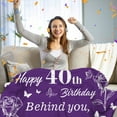 thumbnail image 7 of Happy 40th Birthday Gifts Blanket, 1983 Birthday Gifts for 40 Year Old Women, Happy 40th Birthday Decorations for Women/Her/Men/Him Throw Blanket, 40th Birthday Gifts Ideas Blanket " Purple(40"x50"), 7 of 7
