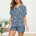 thumbnail image 2 of Wzxfashion PJ Sets for Women Soft Summer Short Sleeved Lapel Shirt Set Shorts Plus Size Home Clothes Womens Pajama Sets, 2 of 8