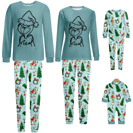 

Matching Family Christmas Pajamas Sleepwear Set Cartoon Monster Print Sizes Baby-Kids-Adult-Pet 2 Pieces Top and Pants Bodysuits Pajamas Sets