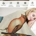thumbnail image 3 of COMIO Super Soft Vintage Bird Style Flannel Blanket (Universal 1) White, 3 of 6