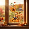 thumbnail image 3 of Smile 77 PCS Large Size Fall Window Cling Sticker, Thanksgiving Autumn Harvest Dogs Pumpkin Leaves for Home Party Supplies Shop Window Glass Display Decoration, 3 of 5