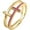 Yellow, variant on Engagement Wedding 925 Sterling Silver 14K Rose Gold Plating Round Cut Pink Ruby Christmas Special Double Cross Ring For Women