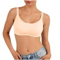 thumbnail image 2 of HVOBTTY Women's Seamless Wireless Bra Soli Color Fixe Adjustable Letter Straps Daily Wear, 2 of 5