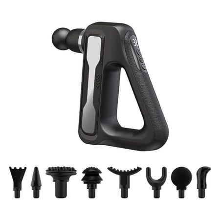 Deep Percussion Relaxing 8 Head Therapy Deep Tissue 32 Speed Massage Gun Body Muscle Massager Vibration SILVER