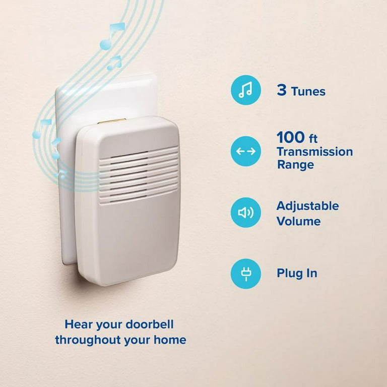 Heath Zenith White Plastic Wireless Door Chime Extender - Walmart.com