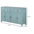 thumbnail image 5 of 60 Inch Wood Storage Cabinet, 4 Doors with 2 Shelves, Drawer, Antique Blue, 5 of 5