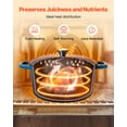 thumbnail image 3 of VEVOR Enameled Cast Iron Dutch Oven, 6 Quart Pot with Lid and Dual Handles, Heavy-Duty Durable Cookware Pan, Oven Induction Compatible up to 500℉, for Braising, Stews, Roasting, Bread Baking, Blue, 3 of 9