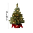 thumbnail image 3 of 23.6in Pre-Lit Tabletop Christmas Tree with Warm LED Lights,Artificial Pine Ornament with Red Velvet Base for Home Office Holiday Decor, 3 of 7