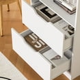 thumbnail image 6 of 3-Tier Bookcase with 2 Drawers, 63" Open Bookshelf with Storage, 3 Shelf Bookcase with Adjustable Shelf, Modern Bookshelf, Open Shelves Bookshelf for Study, Bedroom & Home Office, White, 6 of 9