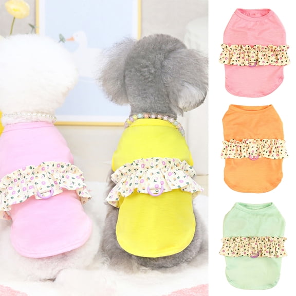 Cheers.US Pet Clothes, Flower Lace T-Shirt Small Dogs Summer Vest Costume Cute Puppy Clothes Apparel for Spring Autumn