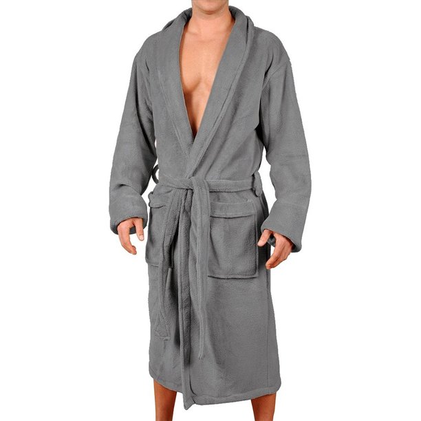 Wanted Wanted Mens Micro Fleece Bathrobe 