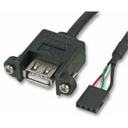 AKASA - Panel Mount USB Female to Internal 4 Pin USB Header Lead
