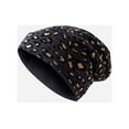 thumbnail image 4 of CoCopeanut Fashion Wanita Topi Bergaris Wanita Beanies Skullies Santai Macan Tutul Syal Cap Dua Digunakan Musim Dingin Musim Semi Hangat Topi Liburan Kolam Cap, 4 of 6