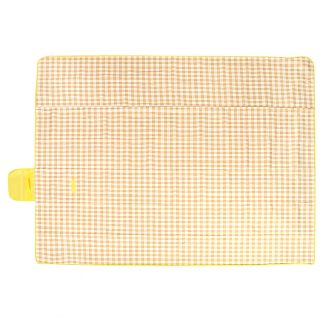 Estera impermeable para acampar al aire libre, a prueba de humedad, manta portátil para Picnic, rejillas amarillas (195x200cm)
