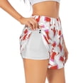 thumbnail image 3 of Lsque Crayfish And Hearts Printed Women's Running Shorts with Liner Pockets,Elastic Quick Dry Workout Athletic Gym Yoga Shorts,Womens High Waist Shorts-X-Large, 3 of 9