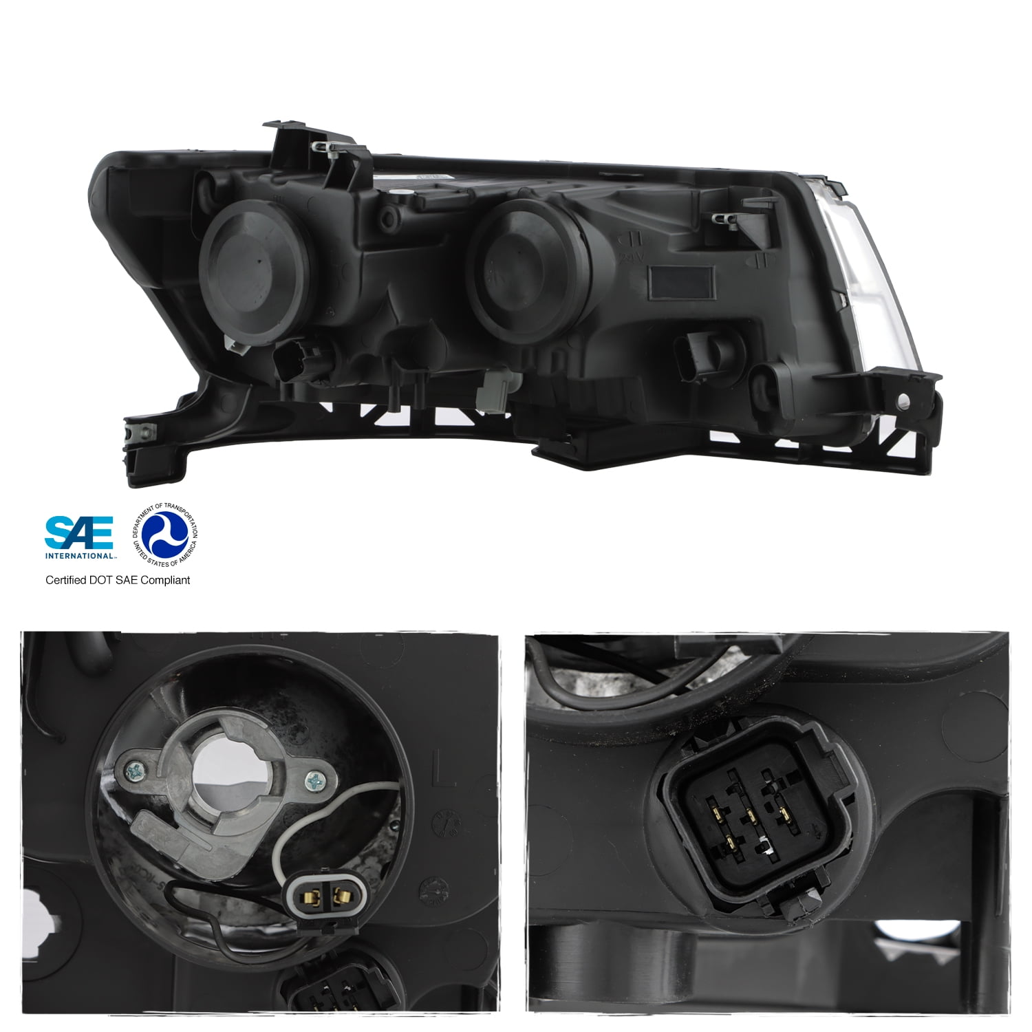 AKKON - Fits 2007-2009 Lincoln MKZ 2006 Zephyr [Halogen Type] Chrome Headlights Pair Driver Left+Passenger Right 06-09