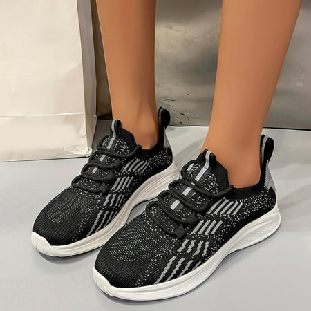 

PEASKJP Women s Shoes Slip-On Shoes Comfortable Walking Shoes Sneakers Black 7.5