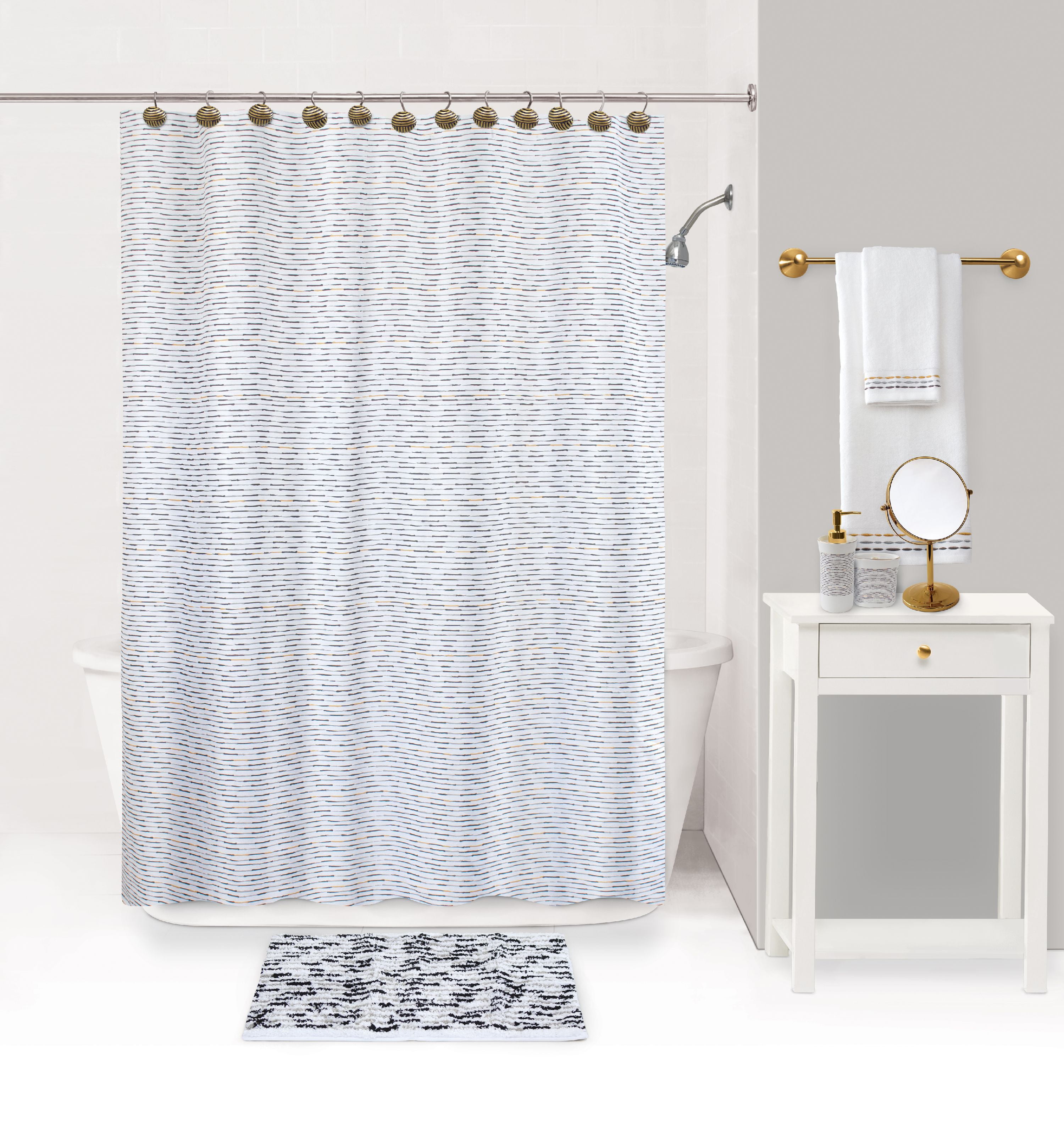 Fairy Mermaid Fabric Shower Curtain Set Polyester Sheer Bathroom Mat Rug Hooks