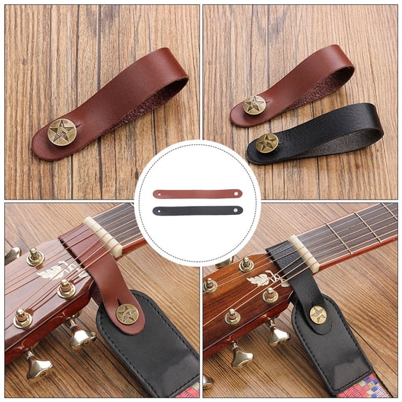 KONTONTY 2-Pack Guitar Headstock Strap for Folk Acoustic Guitars, Neck Fixing Strap Accessory for Secure Play