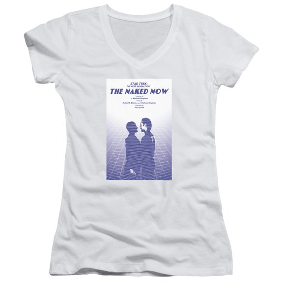 Star Trek Tng Season 1 Episode 3 Junior Women's V-Neck T-Shirt White